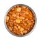 Lentil and bean stew, french stew, in an opened can, from above