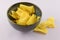 Lentil chips snack food in bowl