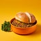 Lentil Hotdog Sandwich Bowl: Hyper Realistic High Resolution Stock Photo