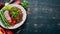 Lentil with radish, cherry tomatoes, beans