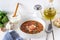 Lentil soup with carrots and fried bacon. Recipes. German cuisine