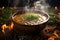Lentil soup healthy food background