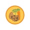 Lentil soup round vector illustration icon