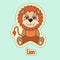 Leo, cartoon lion. Zodiac sign. Animal. Kid`s illustration