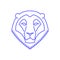 Leo star sign Lion astrological symbol, logo, emblem. Thin line geometric illustration. Vector outline zodiac symbol The king of