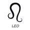 Leo zodiac sign black vector illustration