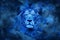 Leo Zodiac Sign, Lion Horoscope Symbol, Magic Astrology Lion, Lion in Fantastic Night Sky