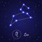 Leo Zodiac Sign Stars on the Cosmic Sky. Vector