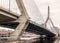 Leonard P. Zakim Bunker Hill Memorial Bridge in downtown Boston, view from North Point Park.