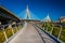 The Leonard P. Zakim Bunker Hill Memorial Bridge and a walkway i