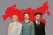 Leonid Brezhnev, Joseph Vissarionovich Stalin and Vladimir Lenin wax figures