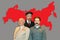 Leonid Brezhnev, Vladimir Lenin and Joseph Vissarionovich Stalin, wax figures