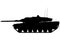 Leopard 2 main battle tank, German military vehicle. Detailed realistic silhouette