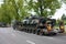 Leopard 2 tanks transport convoy