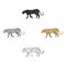 Leopard.African safari single icon in cartoon,black style vector symbol stock illustration web.