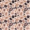 Leopard Animal skin seamless pattern on beige background.Watercolor hand painted jaguar or cheetah endless print