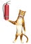 Leopard cartoon character with fire extinguishing