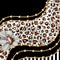 Leopard and chains pattern.Silk scarf design, fashion textile.Geometric pattern.