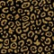 Leopard fur print - trendy black and golden background.