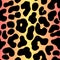 Leopard gradient pastel seamless pattern. Animal Print Yellow and coral color 90`s. Vector Cheetah print