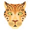 Leopard Head Logo. Cheetah Vector decorative Emblem.