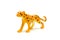 Leopard model isolated on white background, animal toys plastic