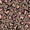 Leopard pattern. Seamless  print. Abstract repeating pattern - heart leopard skin imitation can be painted on clothes or fab