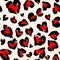 Leopard pattern. Seamless vector print. Abstract repeating pattern - heart leopard skin imitation can be painted on clothes or fab