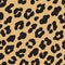 Leopard print. Brown black fur seamless pattern. Vector illustration background