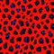 Leopard print pattern. Vector seamless background. Neon red and blue color