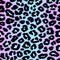 Leopard print pattern. Vector seamless texture, trendy neon colors, retro style