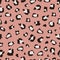 Leopard print. Wild animal colorful pattern. African cheetah skin, pink fabric background. Jungle life vector seamless