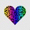 Leopard rainbow heart. Vector heart - symbol of love. For design of blog ,banner,poster,fashion,web sites,apps,card