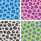 leopard seamless patterns in trendy bright colors