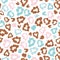 Leopard skin fur print colorful seamless pattern.