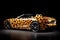 Leopard skin Luxury futuristic convertible sport car illustration generative ai
