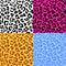 Leopard skin seamless repeated vector pattern. Set of 4 different color samples.