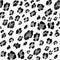 Leopard spots. Watercolor black and white seamless pattern