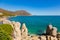 Leopard statue on rock in Hout Bay Cape Town