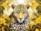 Leopard yellow and white skin seamless pattern small  Made With Generative AI illustration