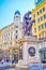 Leopold Fountain on Greaben street, in the heart of the city, on February 17 in Vienna, Austria