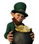 Leprechan Holding a Pot of Gold