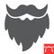 Leprechaun beard glyph icon, St. Patricks day and holiday, mustache with beard vector icon, vector graphics, editable