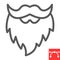 Leprechaun beard line icon, St. Patricks day and holiday, mustache with beard vector icon, vector graphics, editable