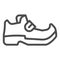 Leprechaun boots line icon. Shoes with tapered socks symbol, outline style pictogram on white background. Saint Patrick