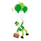 leprechaun celtic fly float with colorful balloon cartoon doodle flat design vector illustration