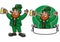 Leprechaun character design with banner