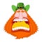 Leprechaun gold. Crazy Dwarf for St. Patrick`s Day. Golden coins