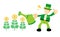 leprechaun and gold money garden cartoon doodle flat design vector illustration