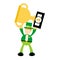 leprechaun and golden trophy champion cartoon doodle flat design vector illustration